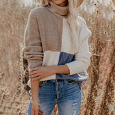Contrast Color Casual Sweater